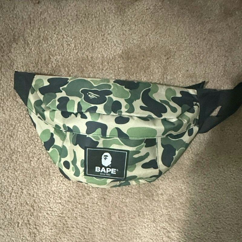 A Bathing Ape Camo Waist Bag Green