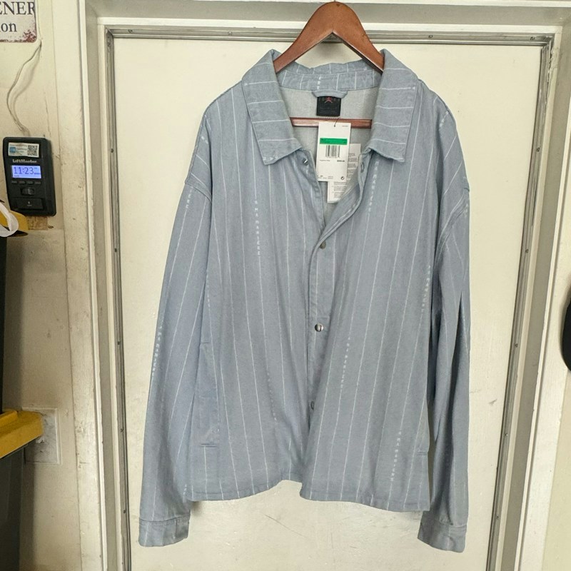 A Ma Maniere x Jordan Men’s Denim Striped Jacket Light Blue