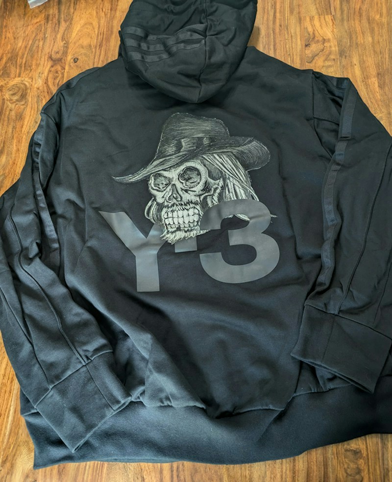Y-3 Yohji Yamamoto adidas Skull Zip Up Hoodie Black