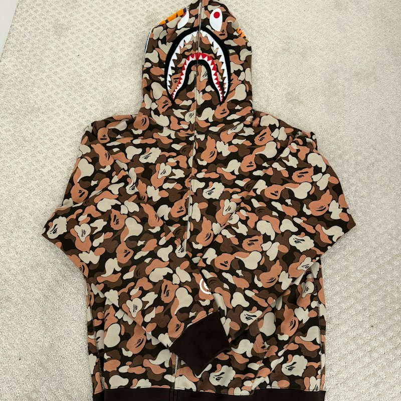 BAPE Think 1st Anniversary Shark Full Zip Hoodie Brown