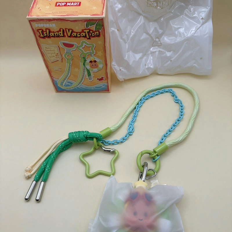 Pop Mart Popbean Island Vacation Multi-Functional Lanyard