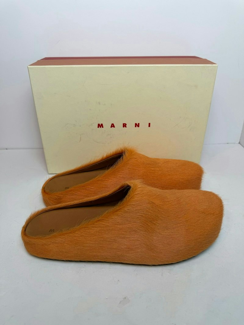 Marni Fussbett Sabot Mules Tan