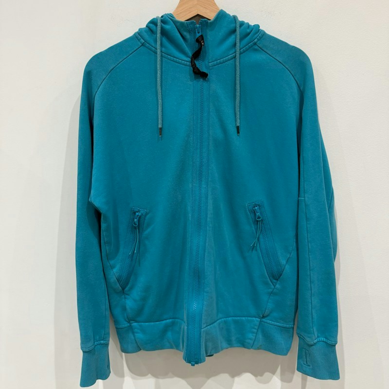 C.P. Company Diagonal Raised Fleece Goggle Zipped Hoodie Teal