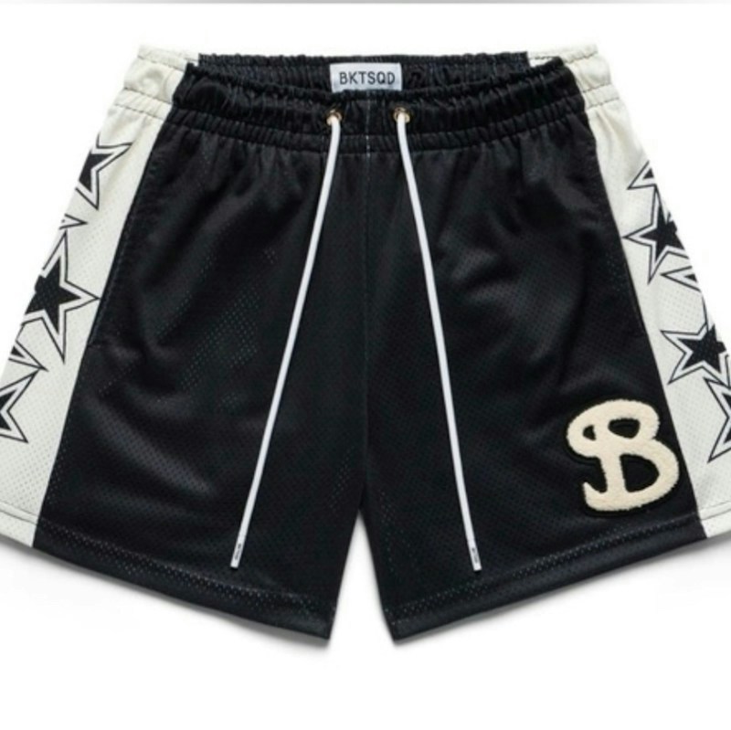 BKTSQD Mesh Shorts Black White