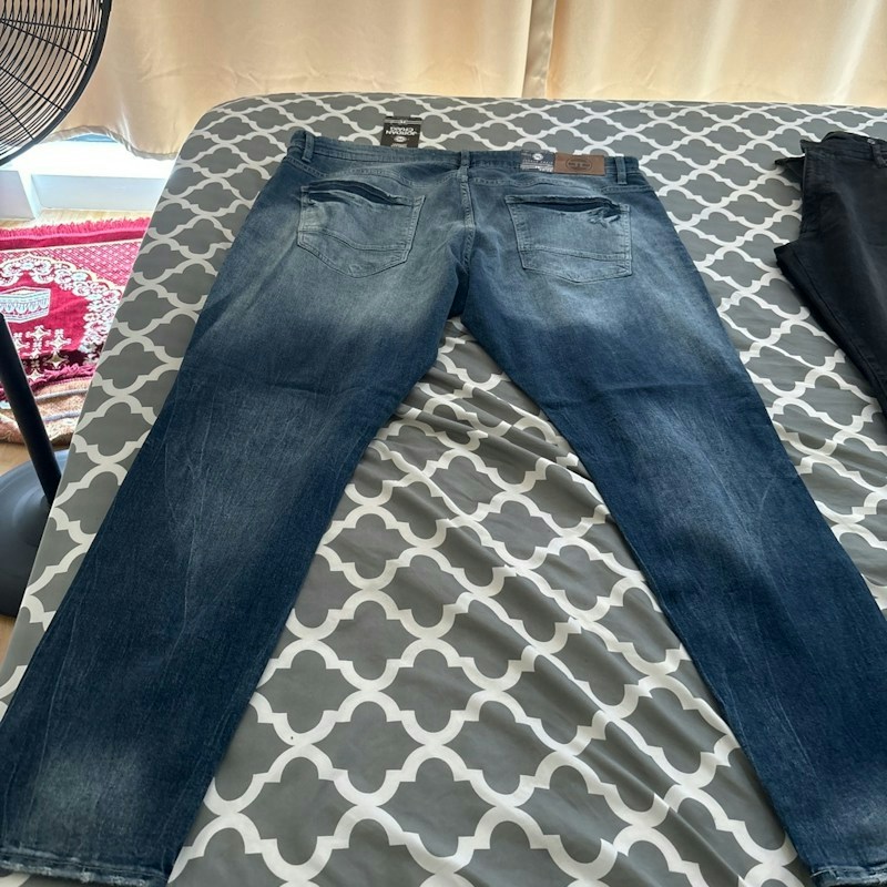 Jordan Craig Distressed Denim Jeans Blue