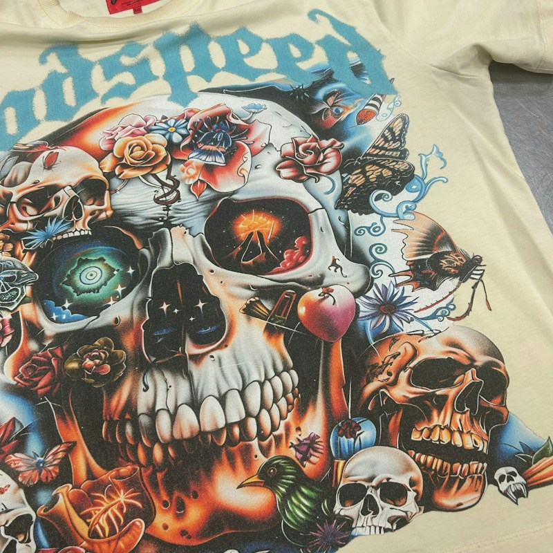 Godspeed Skull Graphic T-Shirt Off White