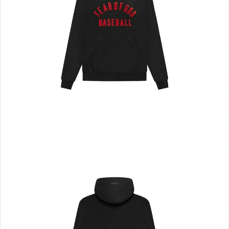 Fear of God Baseball Hoodie Black