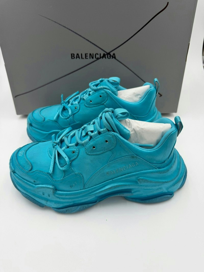 Balenciaga Triple S Aqua Sneakers