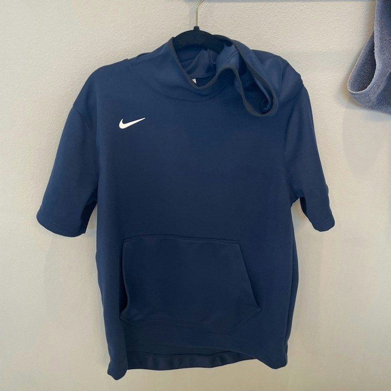 Nike Dri-FIT Short Sleeve Hooded Sweatshirt navy blue