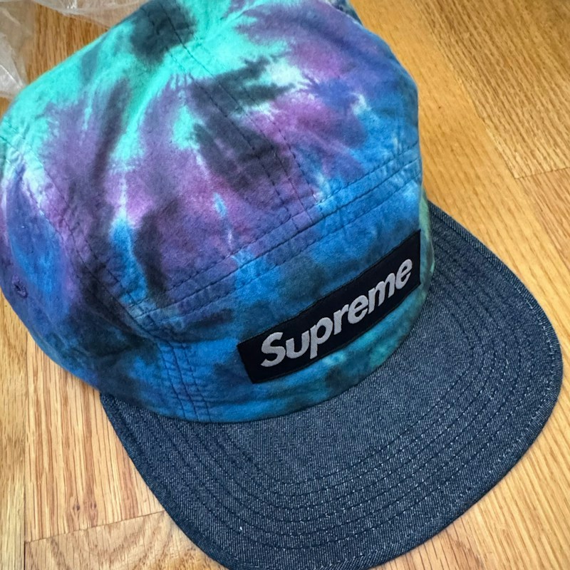 Supreme Tie Dye Camp Cap Blue