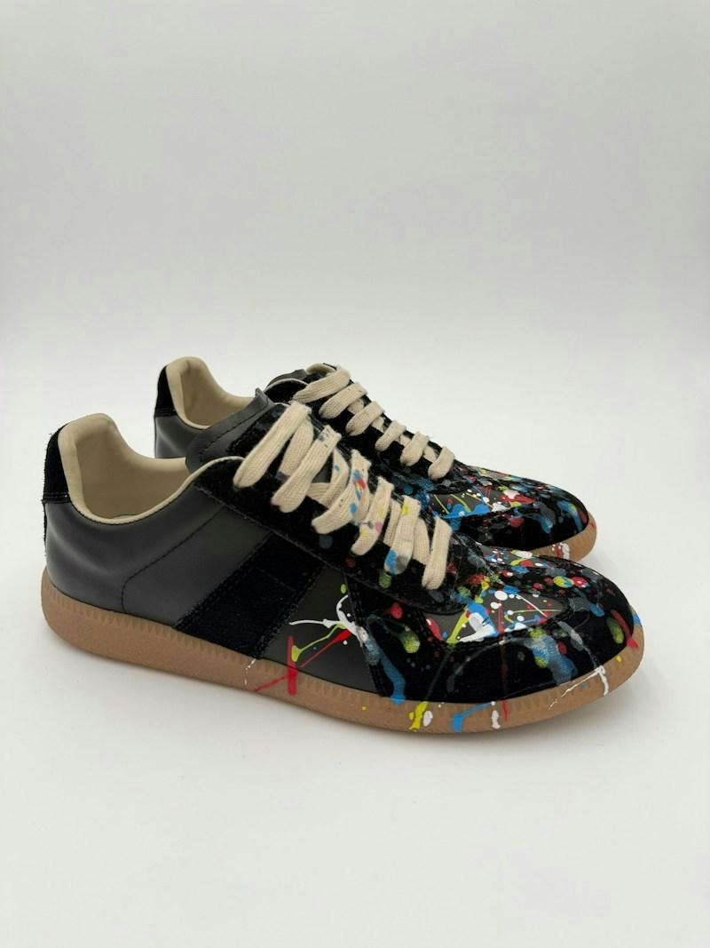 Maison Margiela Replica Paint Splatter Black Sneakers