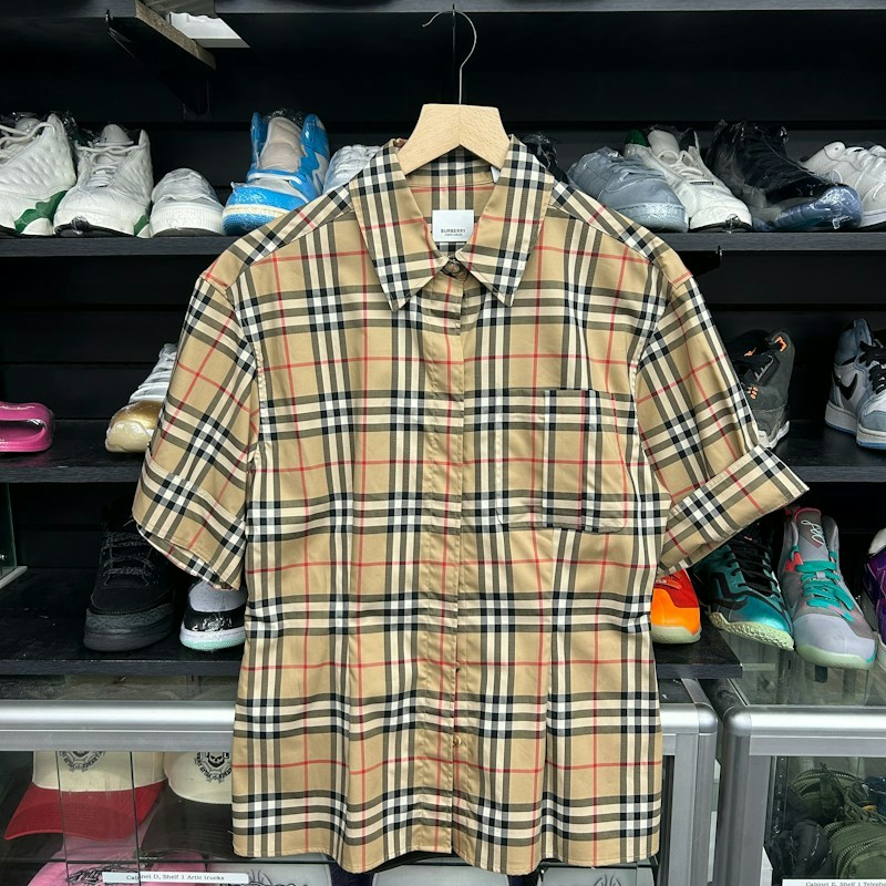 Burberry New Check Short-Sleeve Shirt Archive Beige