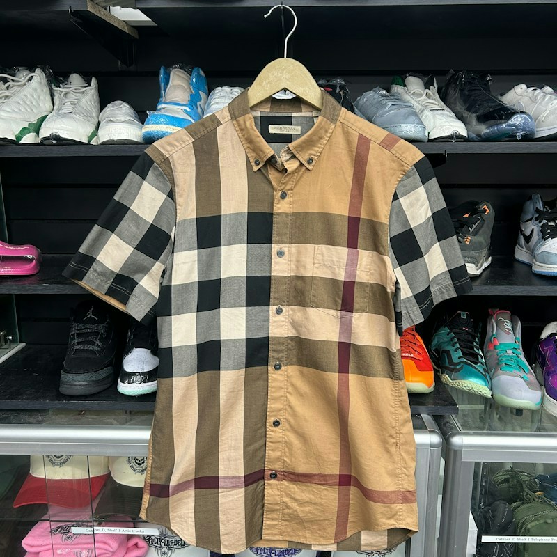 Burberry Check Short Sleeve Shirt Beige