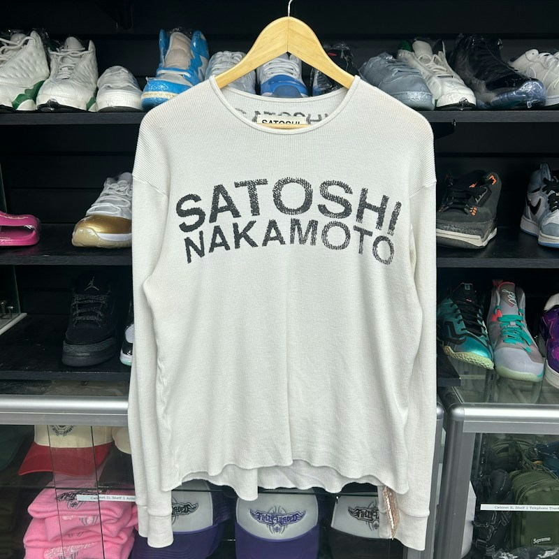 Satoshi Nakamoto Thermal Long Sleeve Shirt White