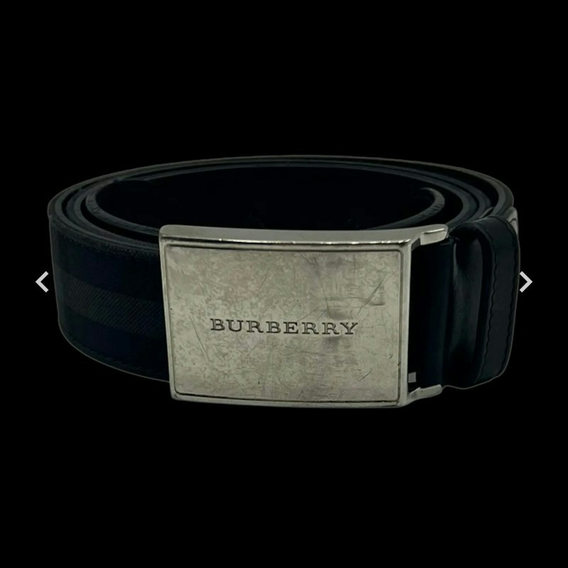 Burberry Logo Plaque Belt Black