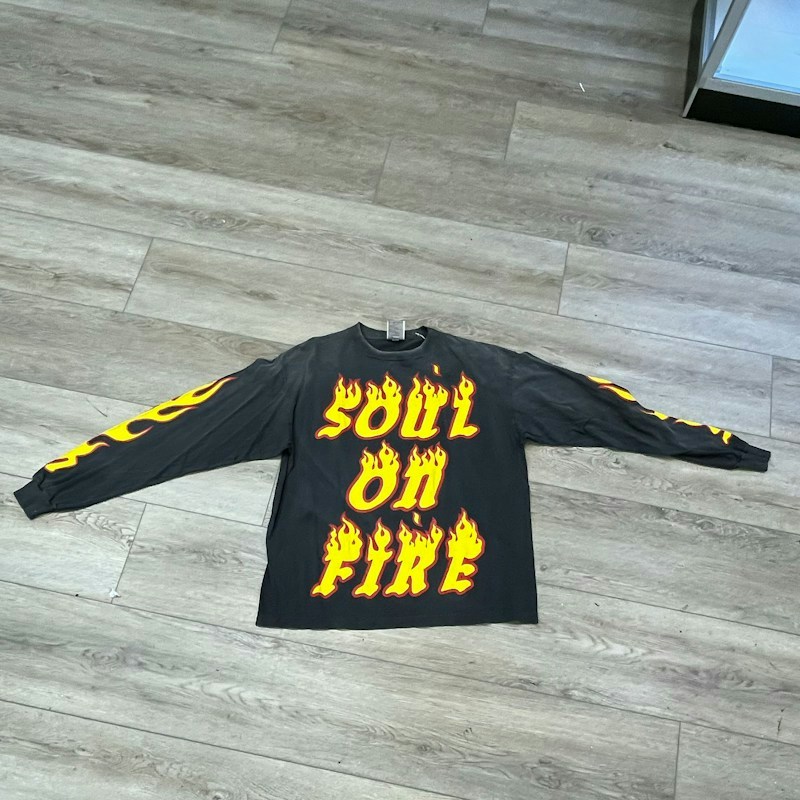 Saint Michael Soul on Fire Long Sleeve T-Shirt Black