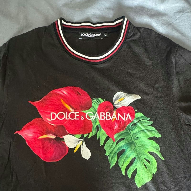 Dolce & Gabbana Floral Graphic T-Shirt Black