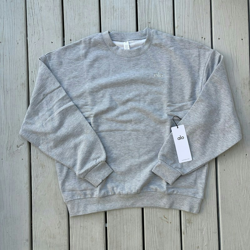 Alo Yoga Accolade Crewneck Pullover Athletic Heather Grey