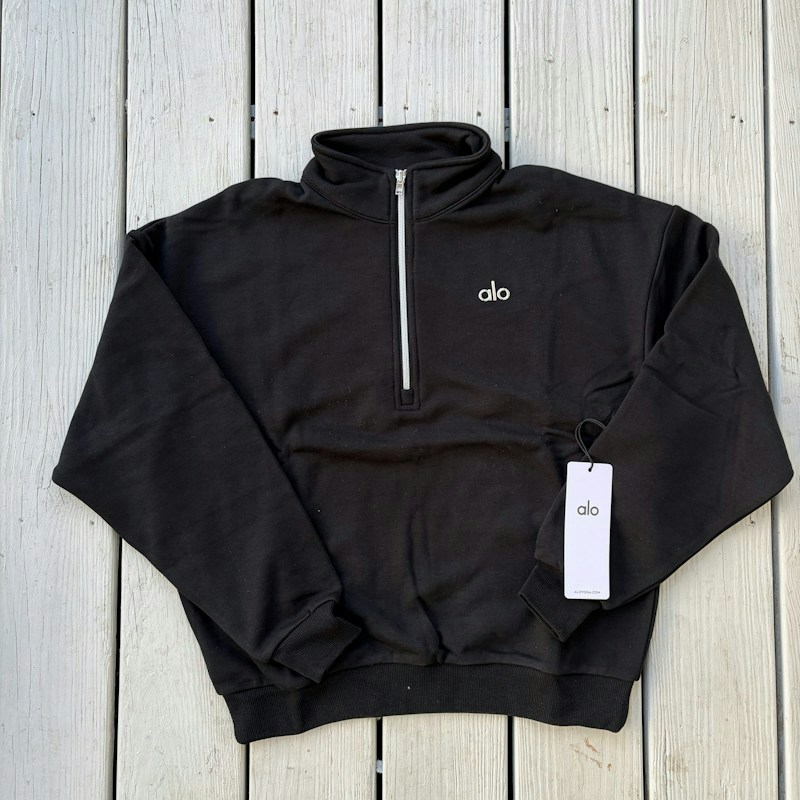 Alo Yoga Accolade 1/4 Zip Pullover Black