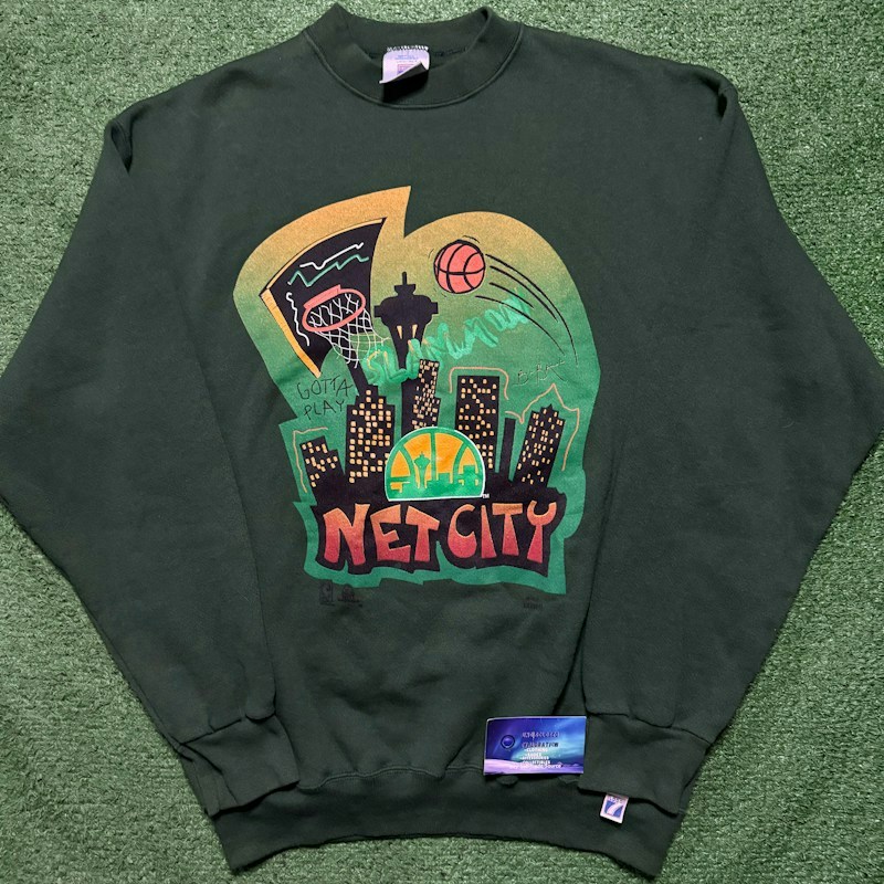Vintage Seattle SuperSonics Net City Sweatshirt Green
