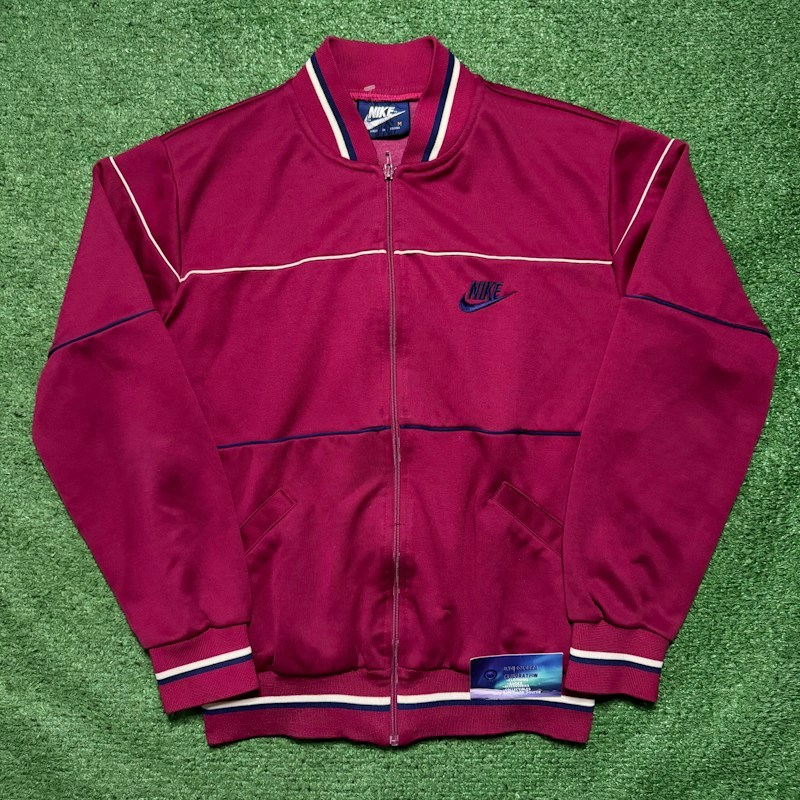 Nike Vintage 80s Full Zip Track Jacket Burgundy