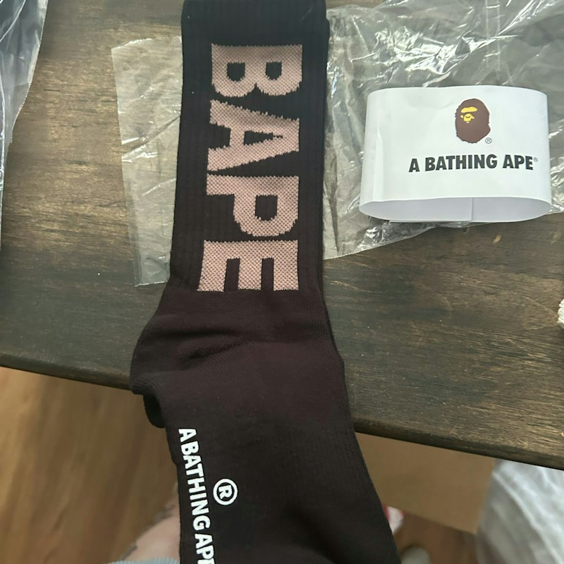 A Bathing Ape Bape Logo Socks Black