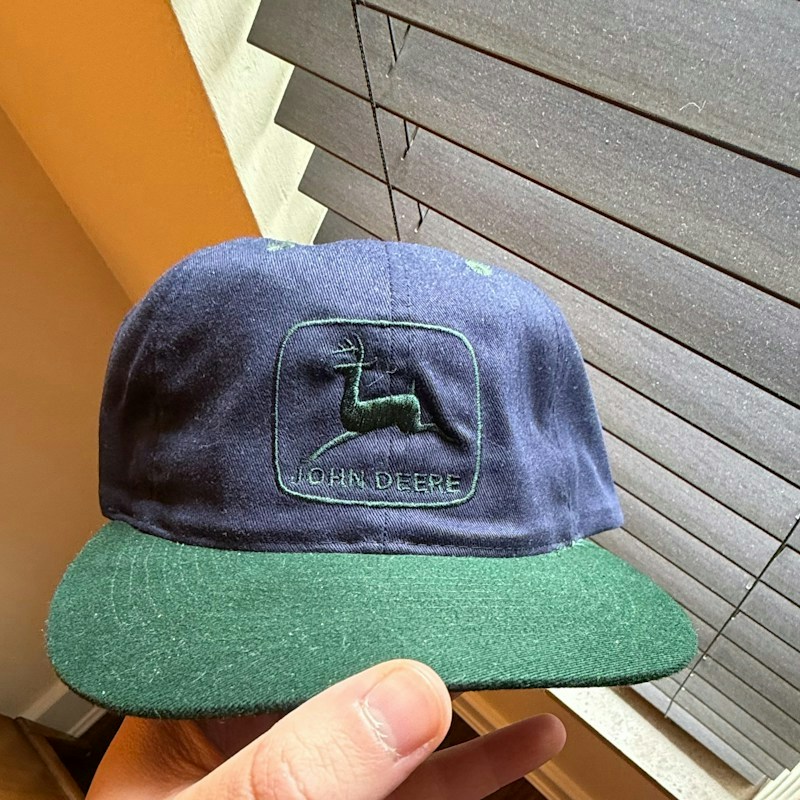 John Deere Snapback Hat Navy Green