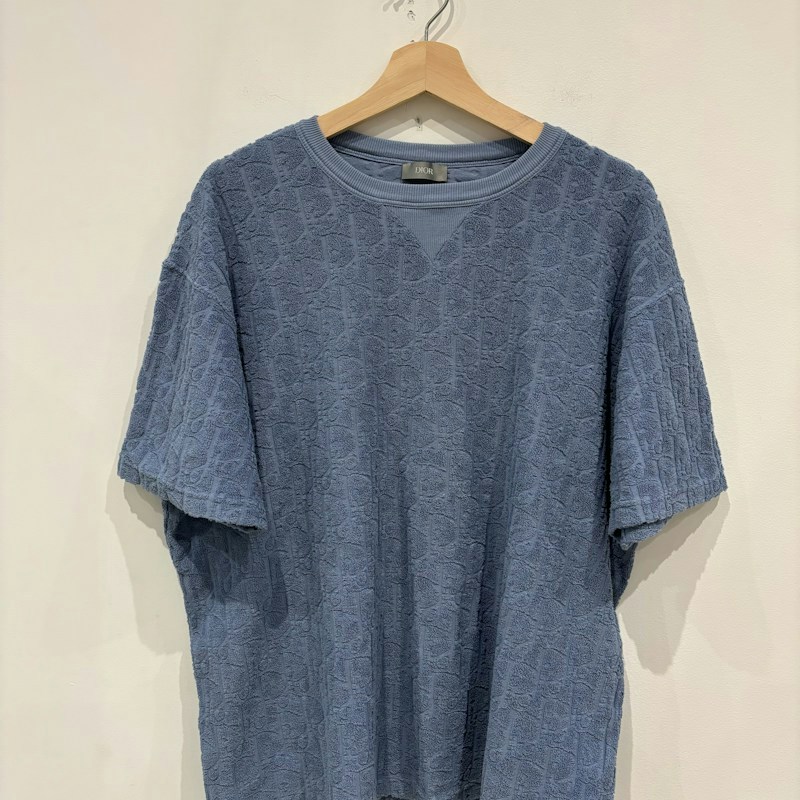 Dior Oblique Terry T-Shirt Blue