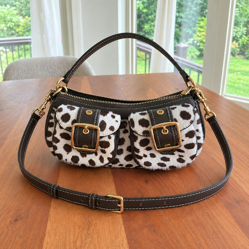 Coach Ashton Cow Print Haircalf Bag Y2K
