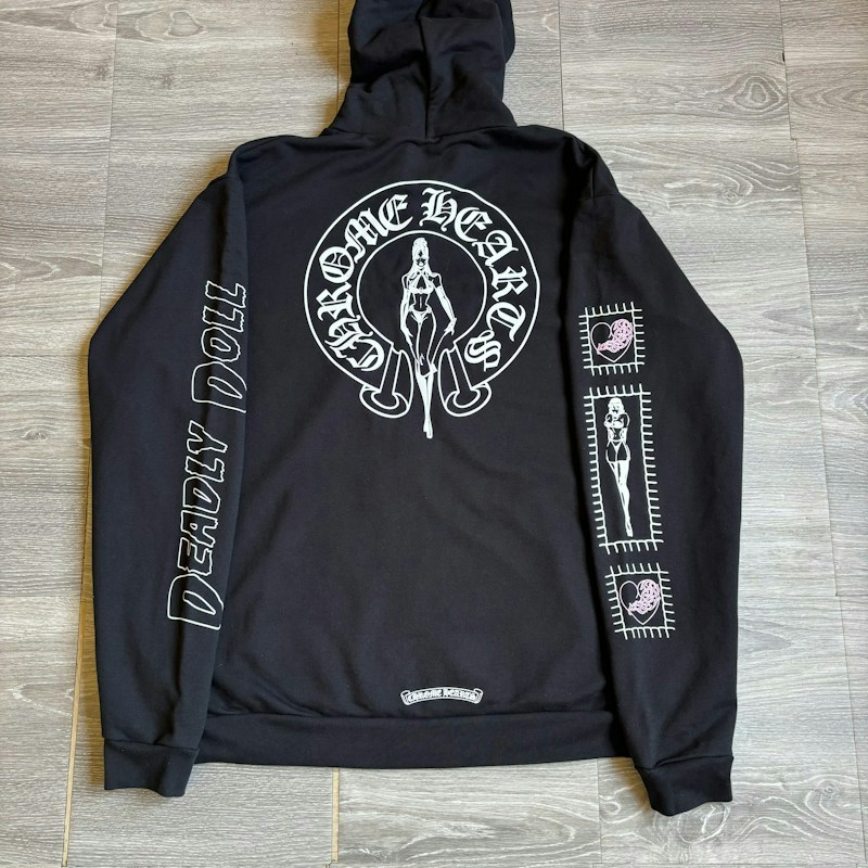 Chrome Hearts x Deadly Doll Zip Up Hooded Sweatshirt Black
