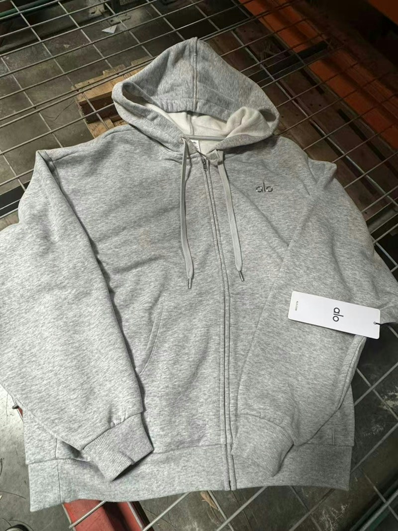 Alo Yoga Zip Up Hoodie Heather Grey