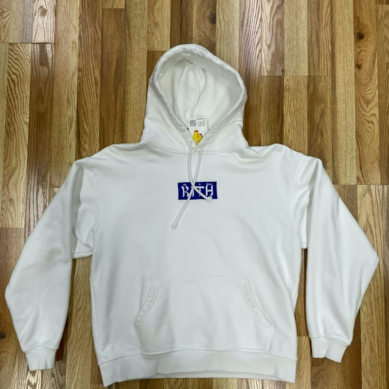 Kith Serif Box Logo Hoodie White