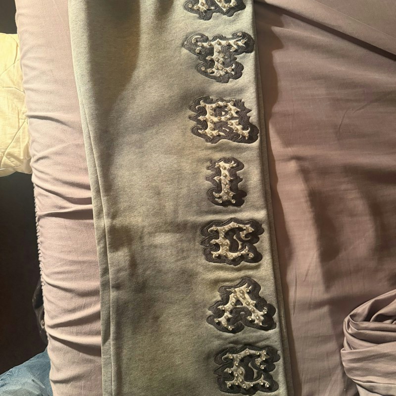 Lost Intricacy Rhinestone Sweatpants Gray