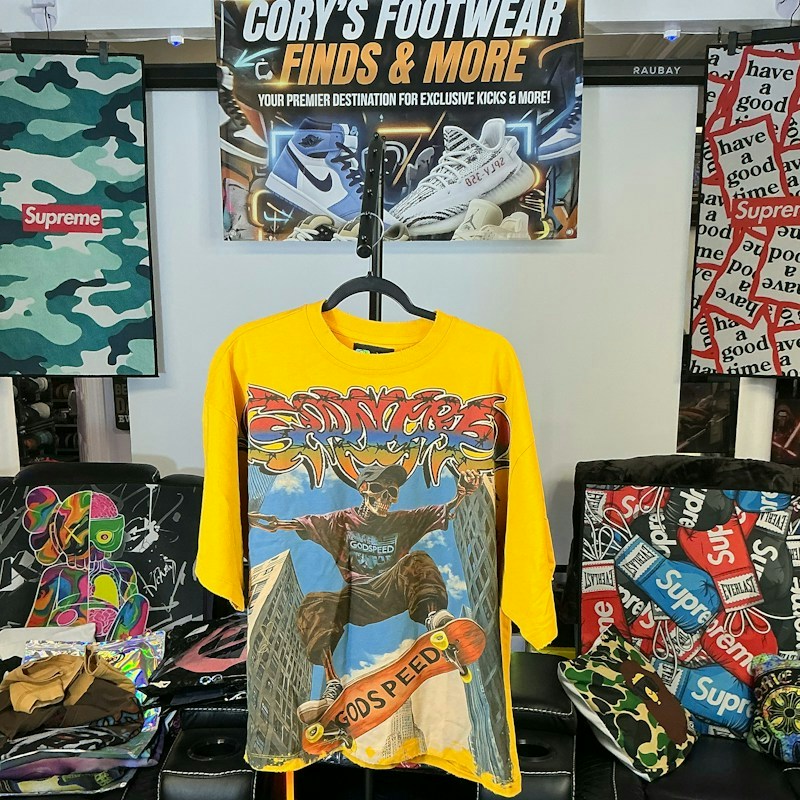 Godspeed Ollie Skateboard Graphic T-Shirt Yellow