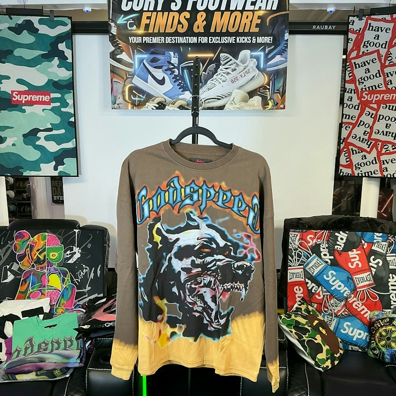 Godspeed Off the Leash Long Sleeve Shirt Brown Bleach Wash