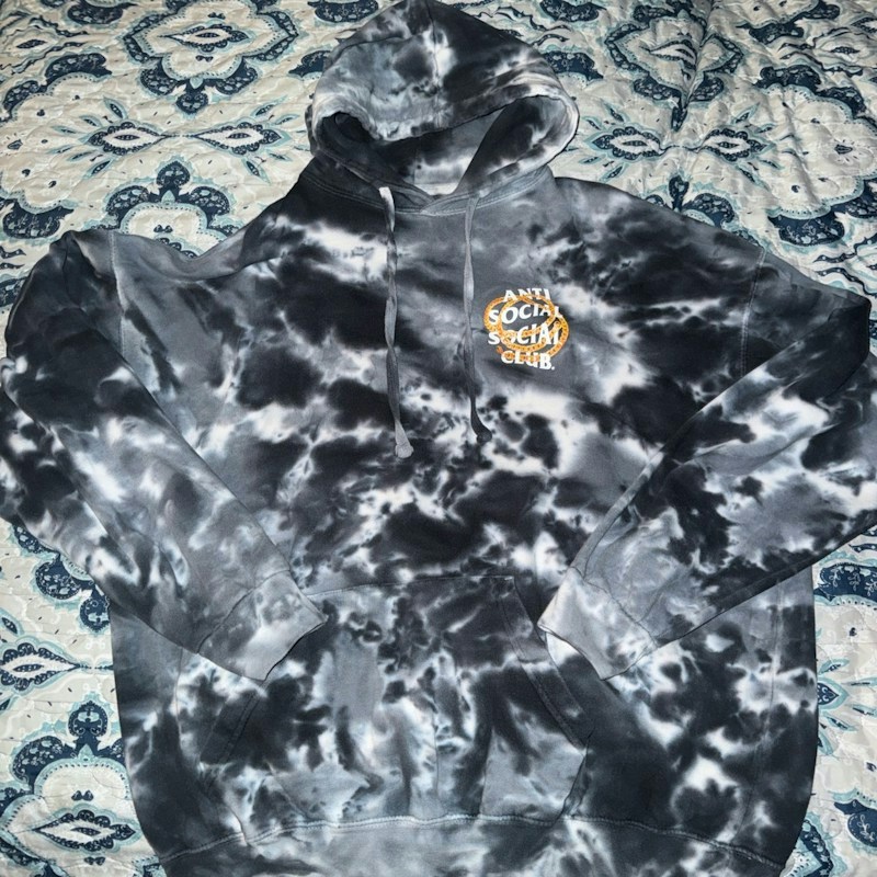 Anti Social Social Club Tie Dye Hoodie Black