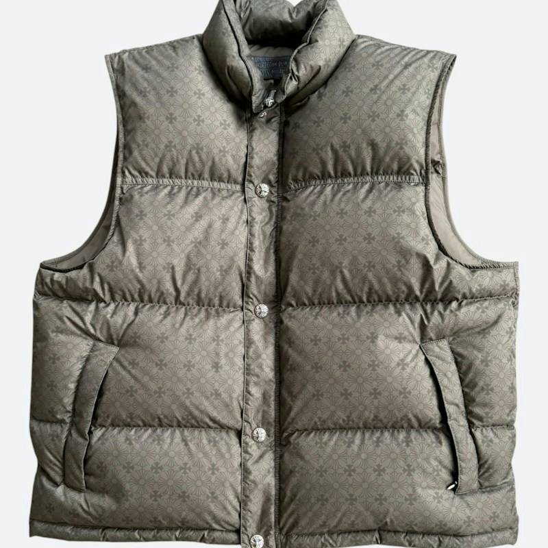 Chrome Hearts Cross Puffer Vest Olive