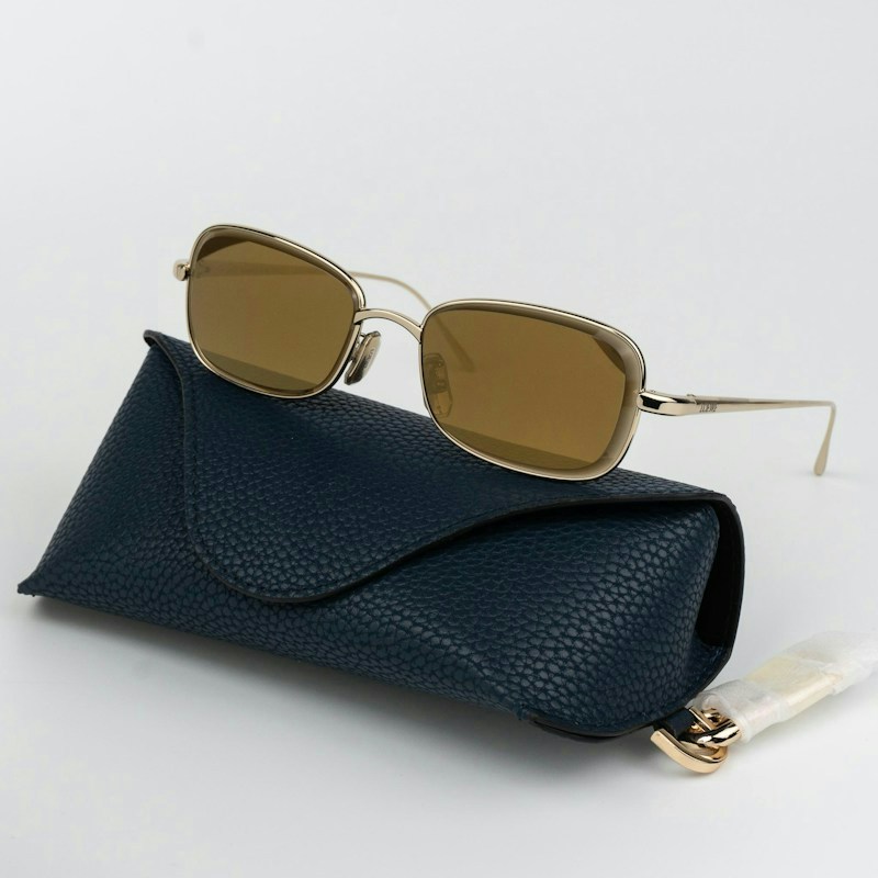 Loewe ANAGRAM Women Sunglasses Yellow Gold Mirror Square