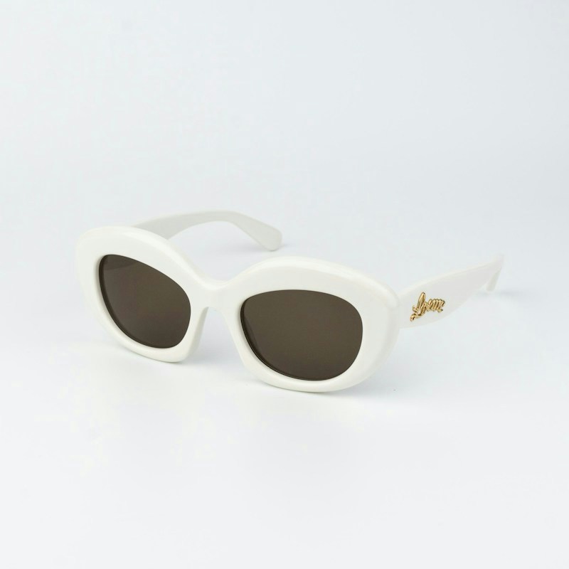 Loewe Curvy Sunglasses Ivory Brown Square