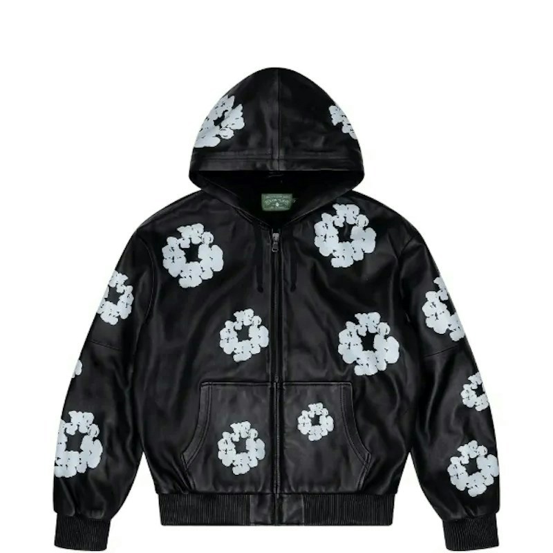 Denim Tears Leather Cotton Wreath Hoodie Black