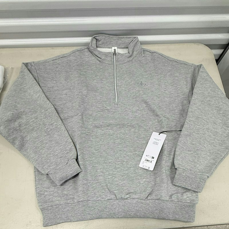 Alo Yoga Accolade 1/4 Zip Pullover Athletic Heather Grey