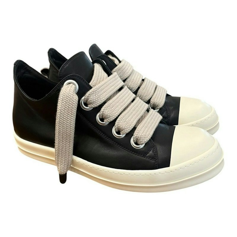 Rick Owens Jumbo Lace Low Sneaks Black Milk