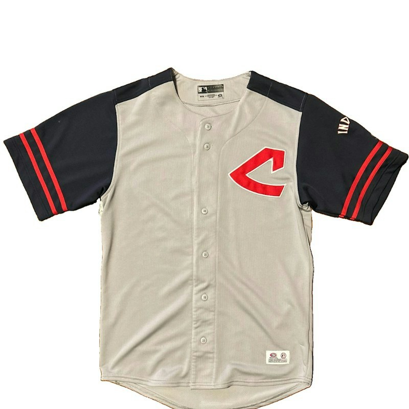 True Fan Cleveland Indians Baseball Jersey Gray