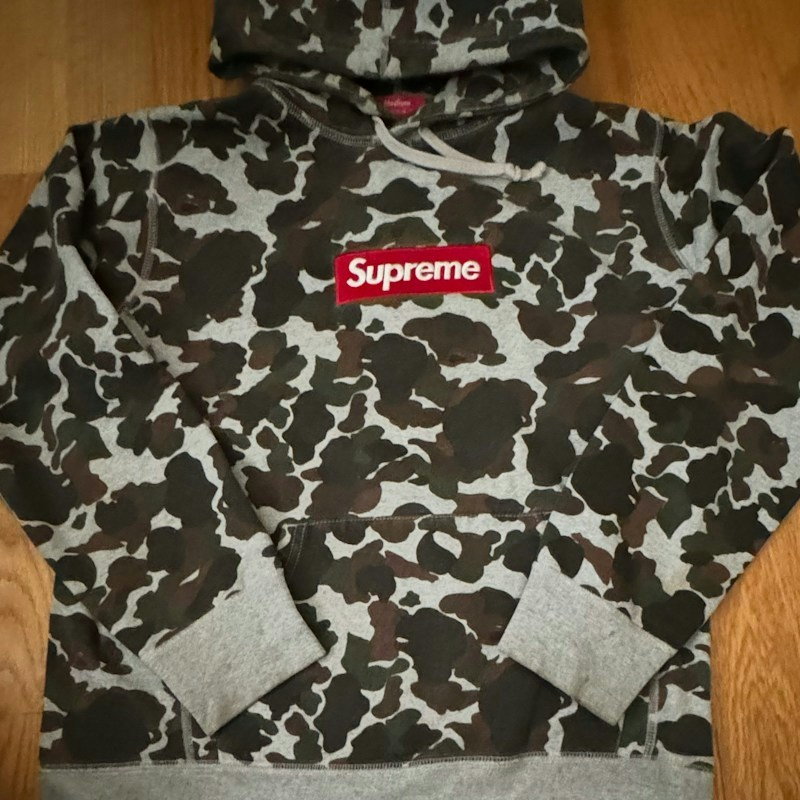 Supreme Box Logo Kapuzenpullover Tarnfarbe