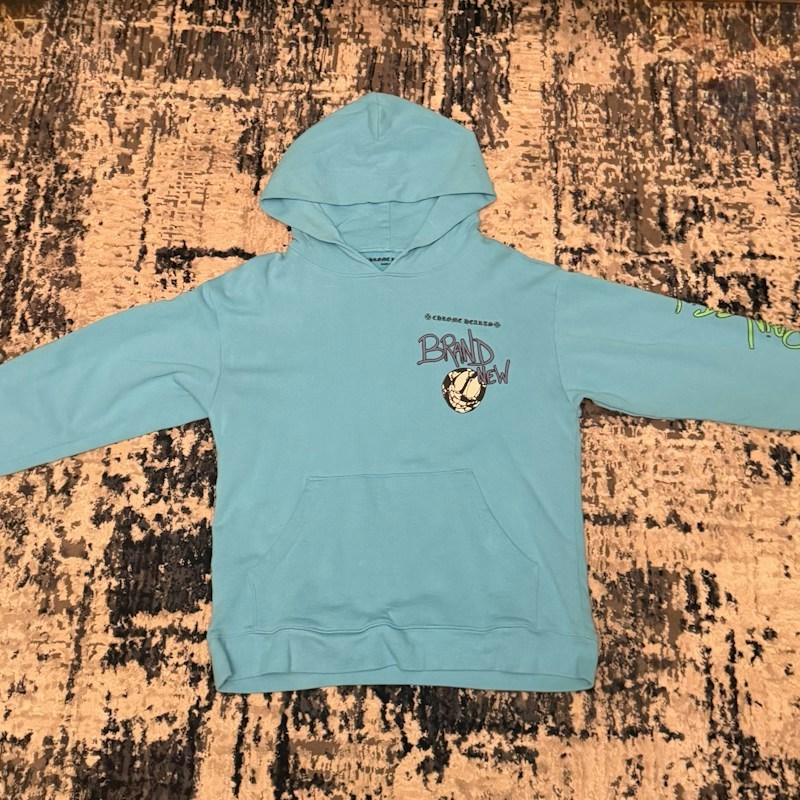 Chrome Hearts Brain New Hoodie Light Blue