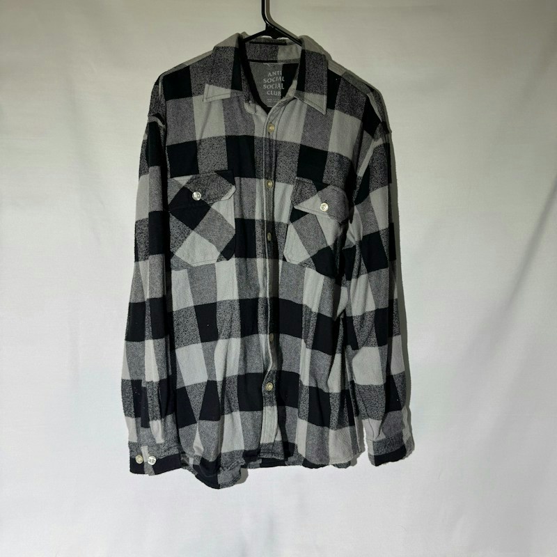 Anti Social Social Club Flannel Shirt Black Grey