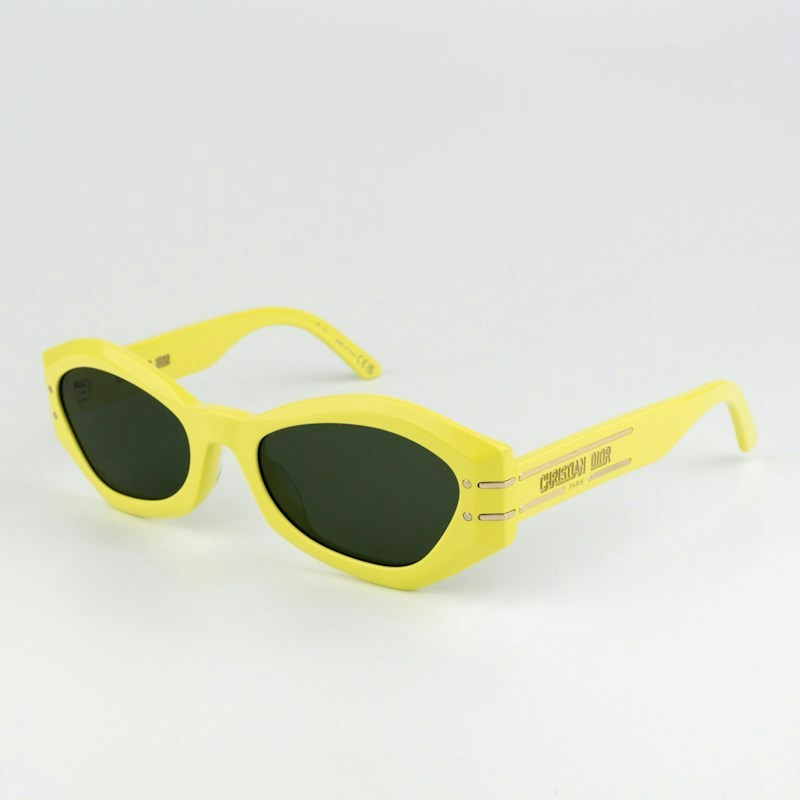 Dior Diorsignature B1U Butterfly Sunglasses Shiny Yellow Green