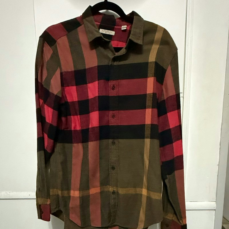 Burberry Brit Plaid Flannel Long Sleeve Button-Down Shirt Multi