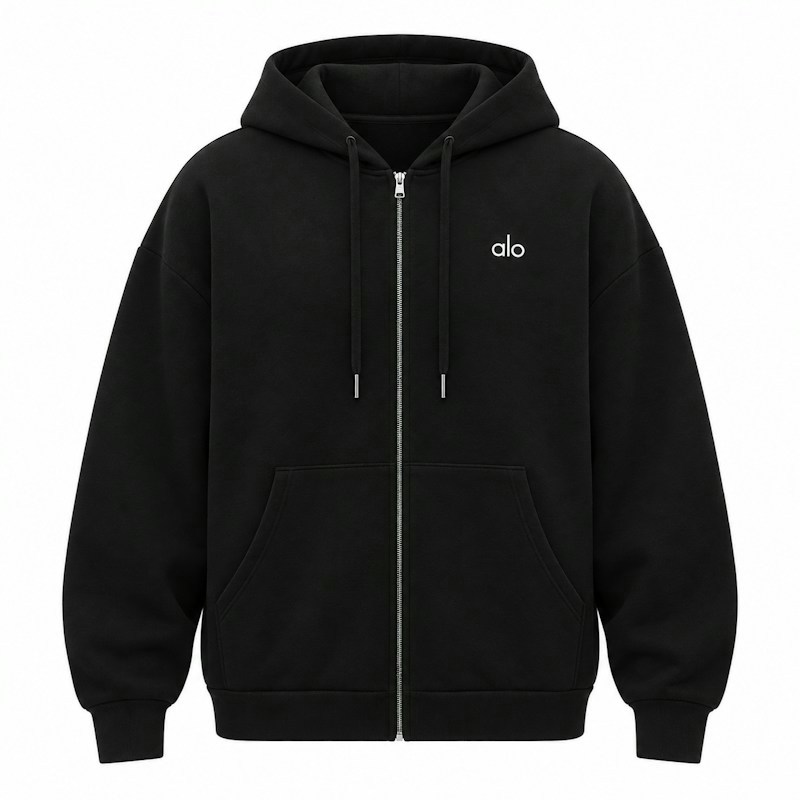 Alo Yoga Full Zip Hoodie Black