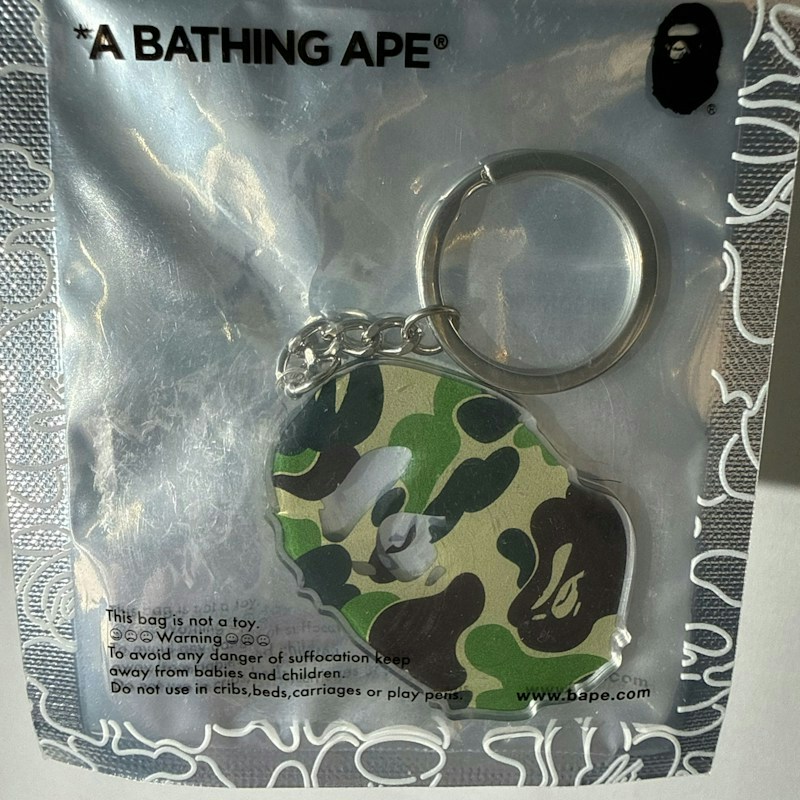 BAPE A Bathing Ape Acrylic Green Camo Keychain